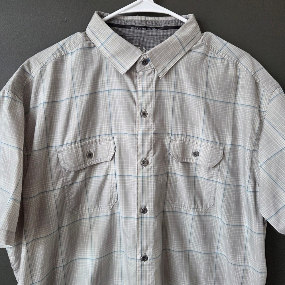 KUHL Eluxur‎ Mens XL Plaid Short Sleeve Button Up Shirt Lightweight Outdoor - Picture 2 of 11